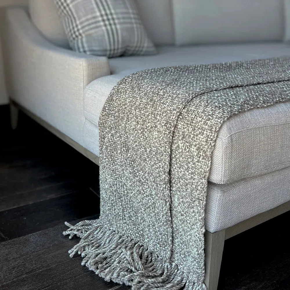 Maya Handwoven Throw Blanket - Grey, Wool