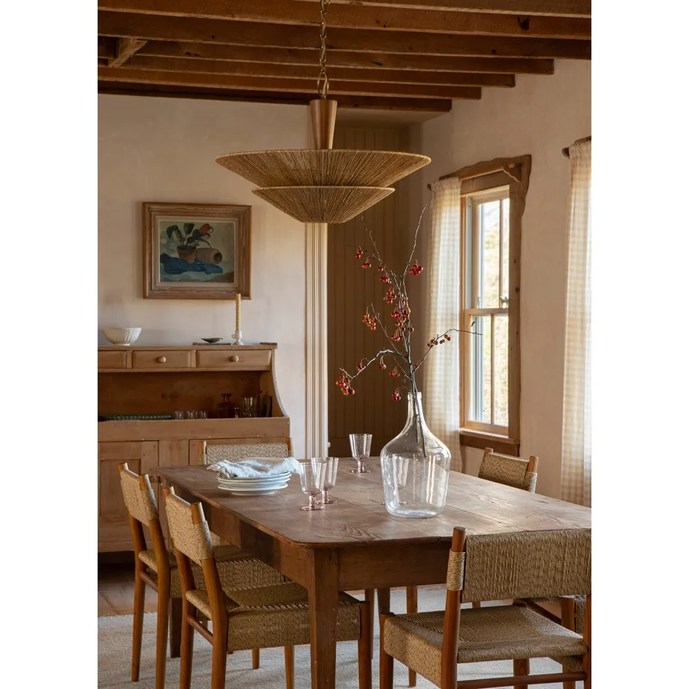 Maya Jute Shade Pendant - Natural, Wood