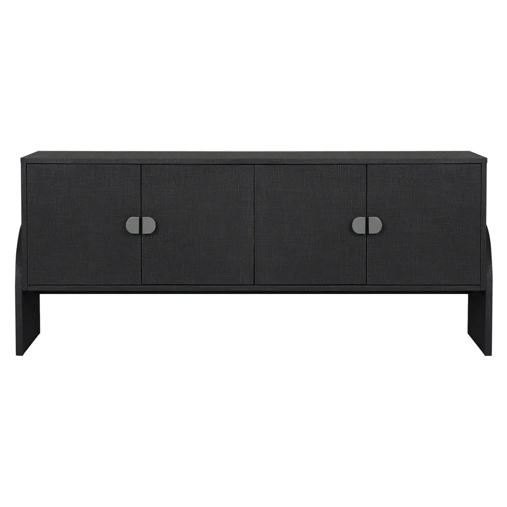 Maya Media Cabinet - Black, Mahogany