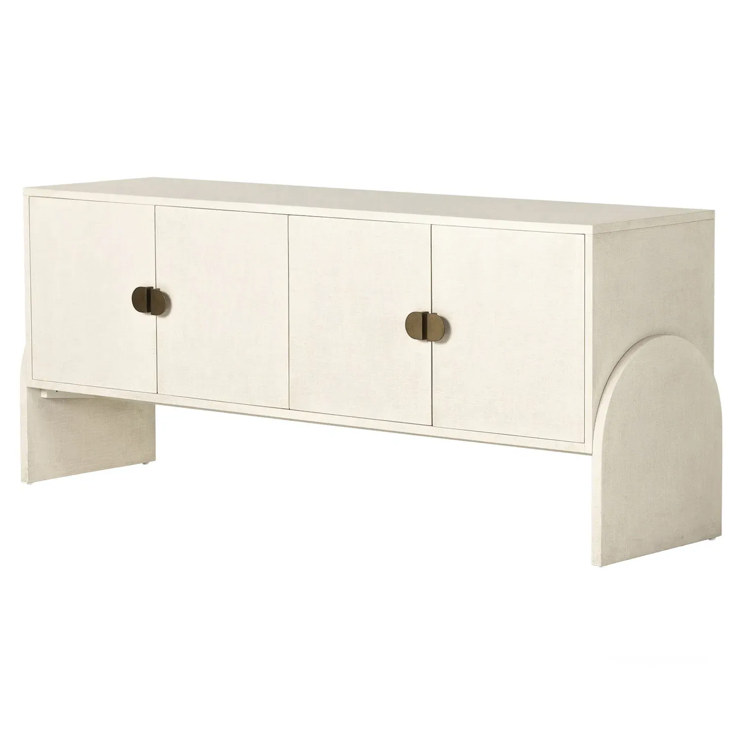 Maya Media Cabinet - White, Linen