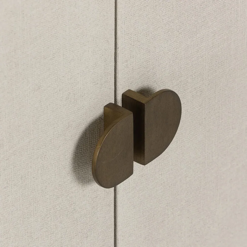 Maya Media Cabinet - White, Linen