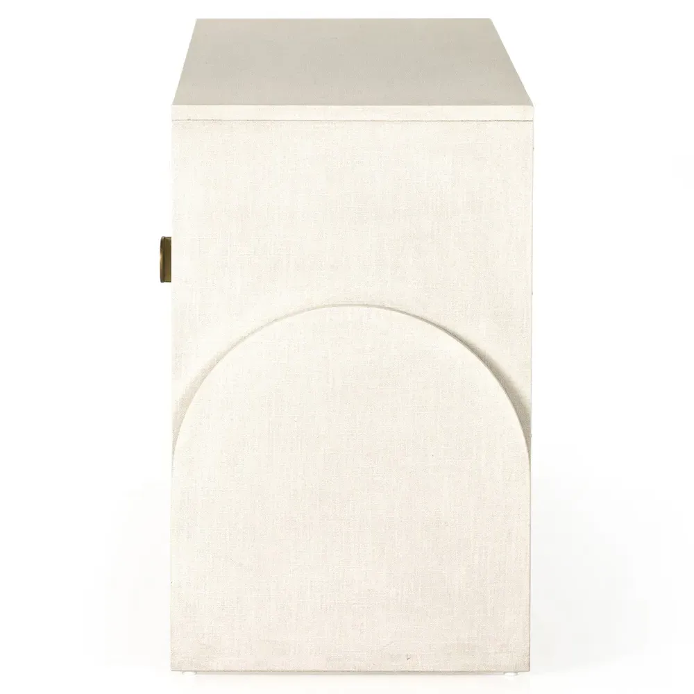 Maya Media Cabinet - White, Linen