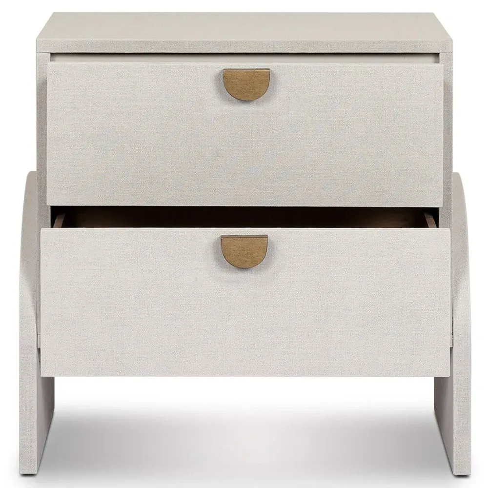 Maya Nightstand - Cream, Linen