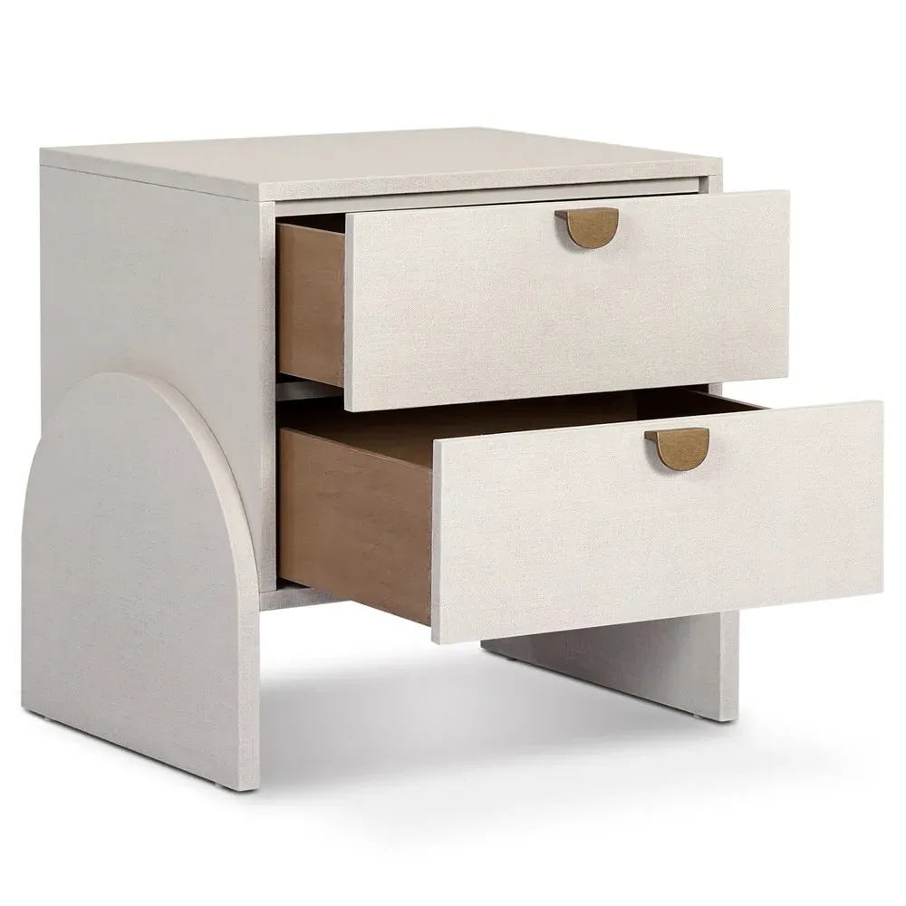 Maya Nightstand - Cream, Linen