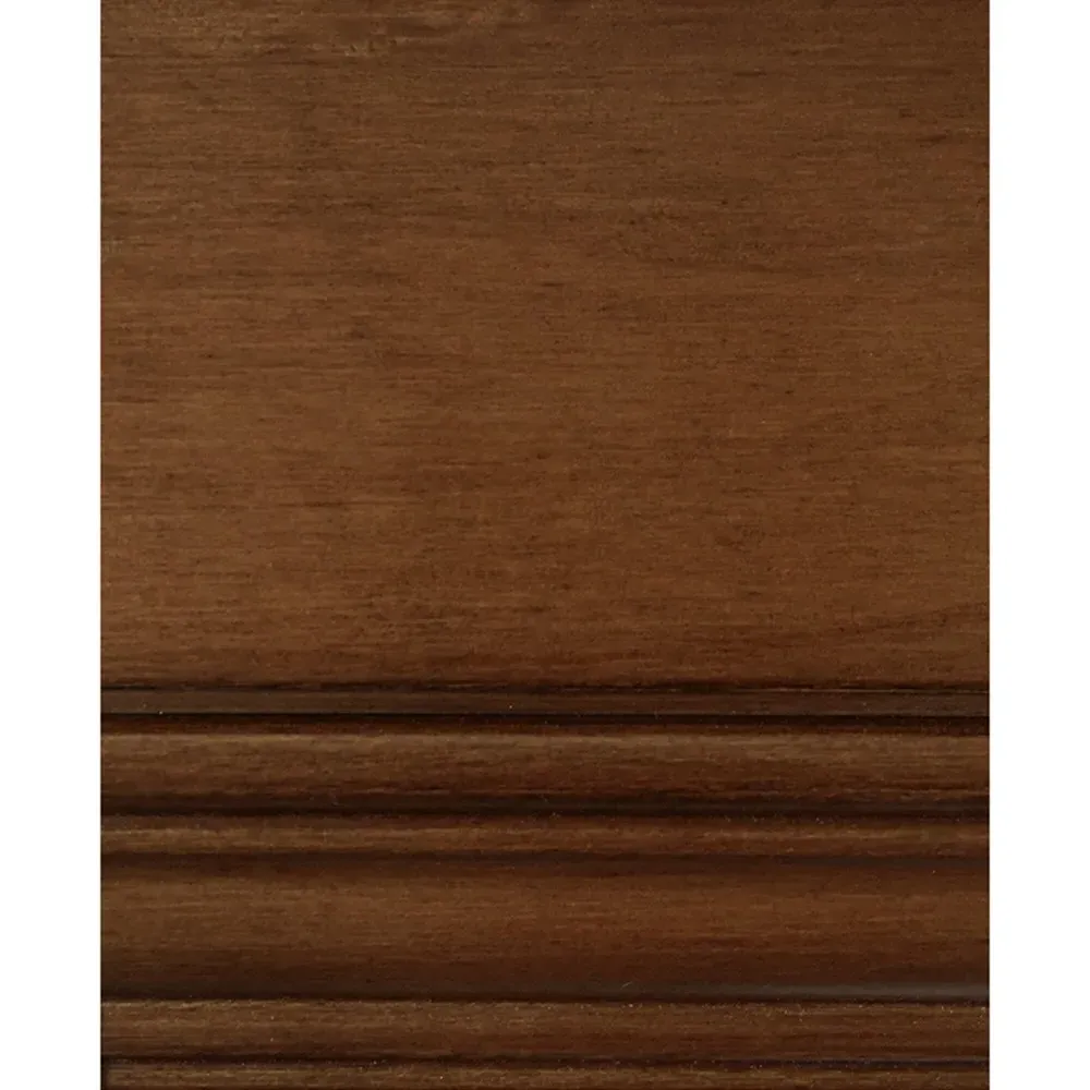 Maya Queen Size Bed Frame with Woven Cane - Pecan Brown, Alder Wood