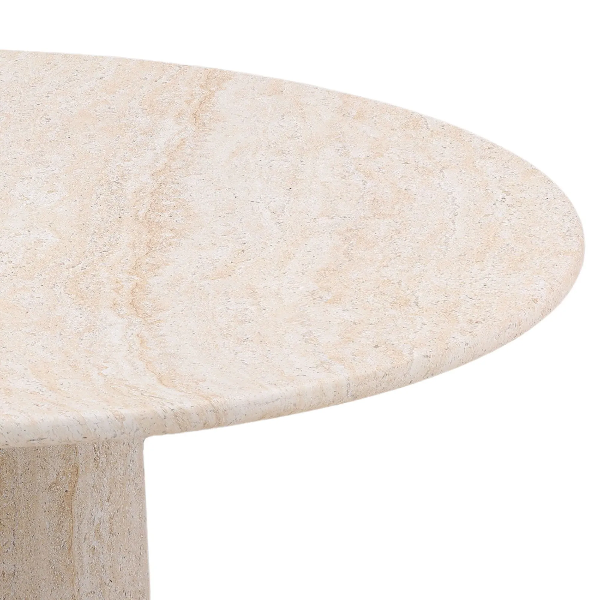 Maya Round Outdoor Coffee Table - Beige, Concrete
