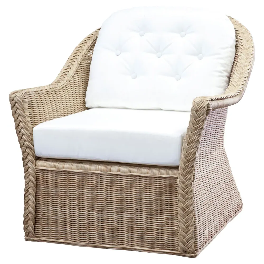 Maya Woven Rattan Chair - White, Rattan