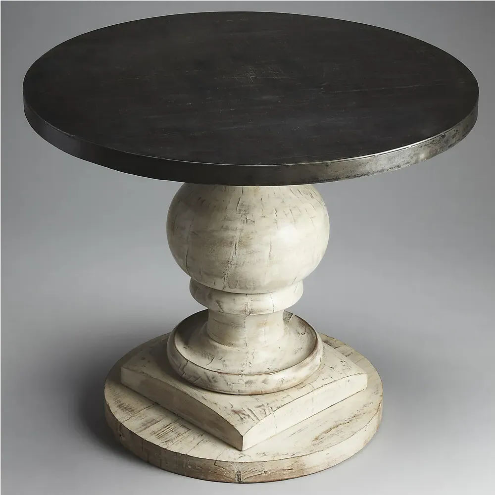 Maydie Round Bistro Dining Table - Black, Mango Wood