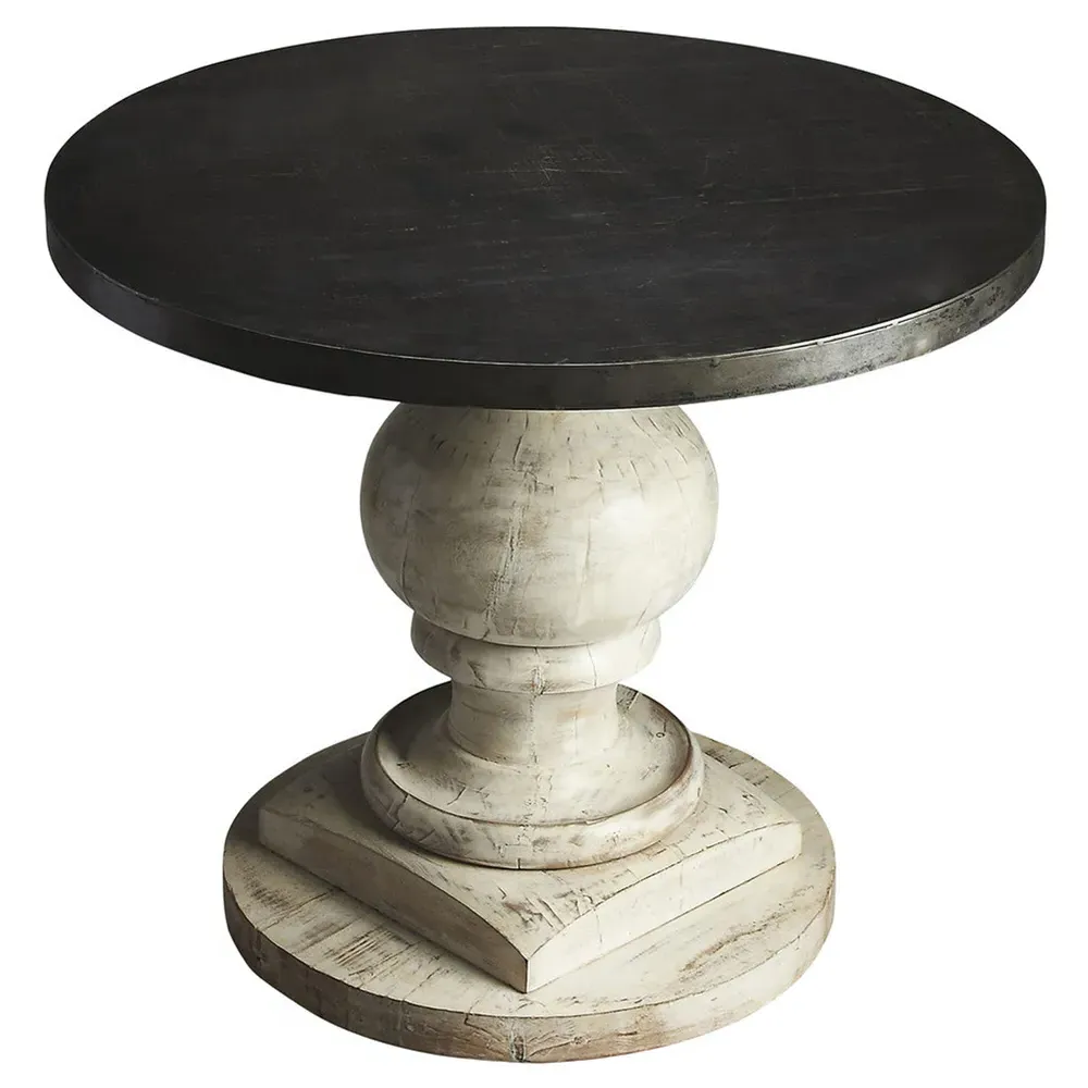Maydie Round Bistro Dining Table - Black, Mango Wood image