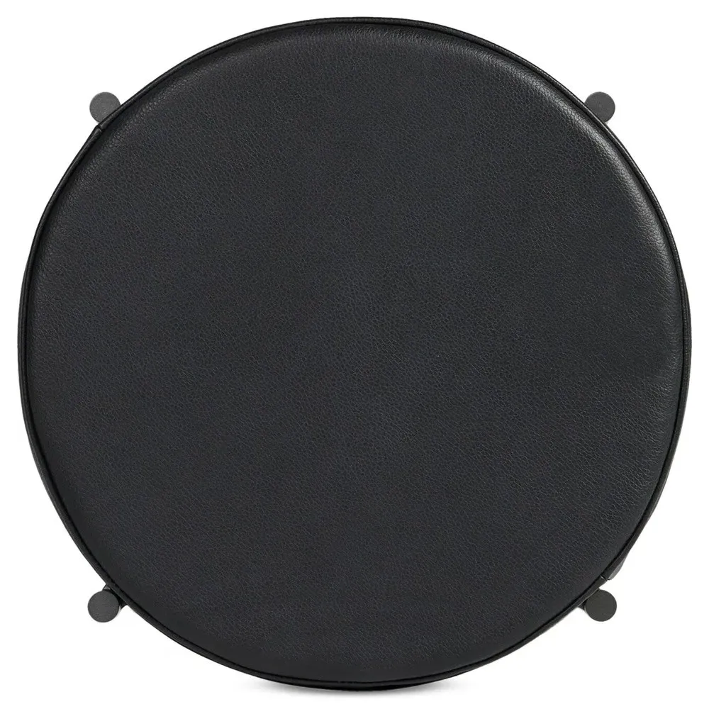 Maynard Bar Stool - Black, Leather