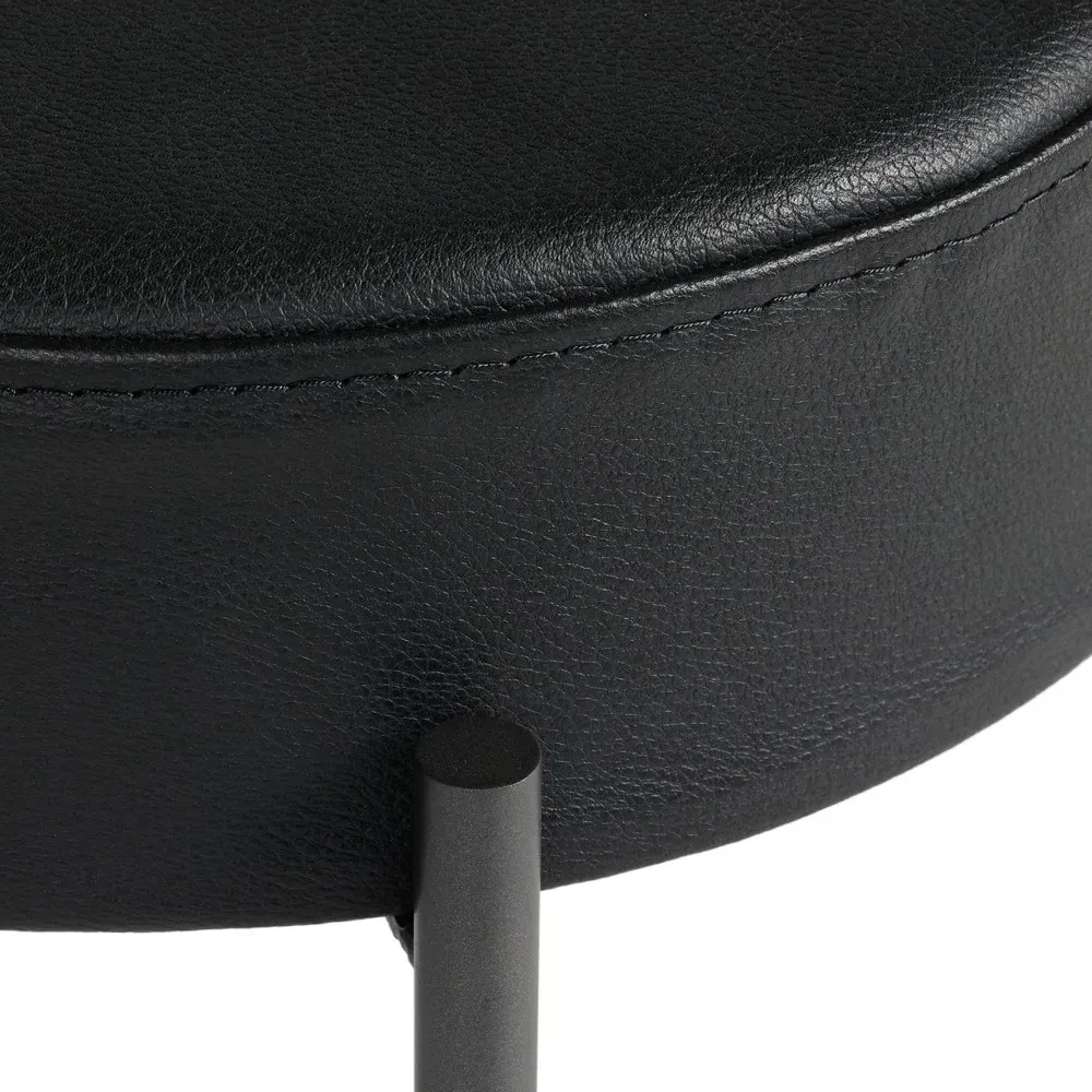 Maynard Bar Stool - Black, Leather