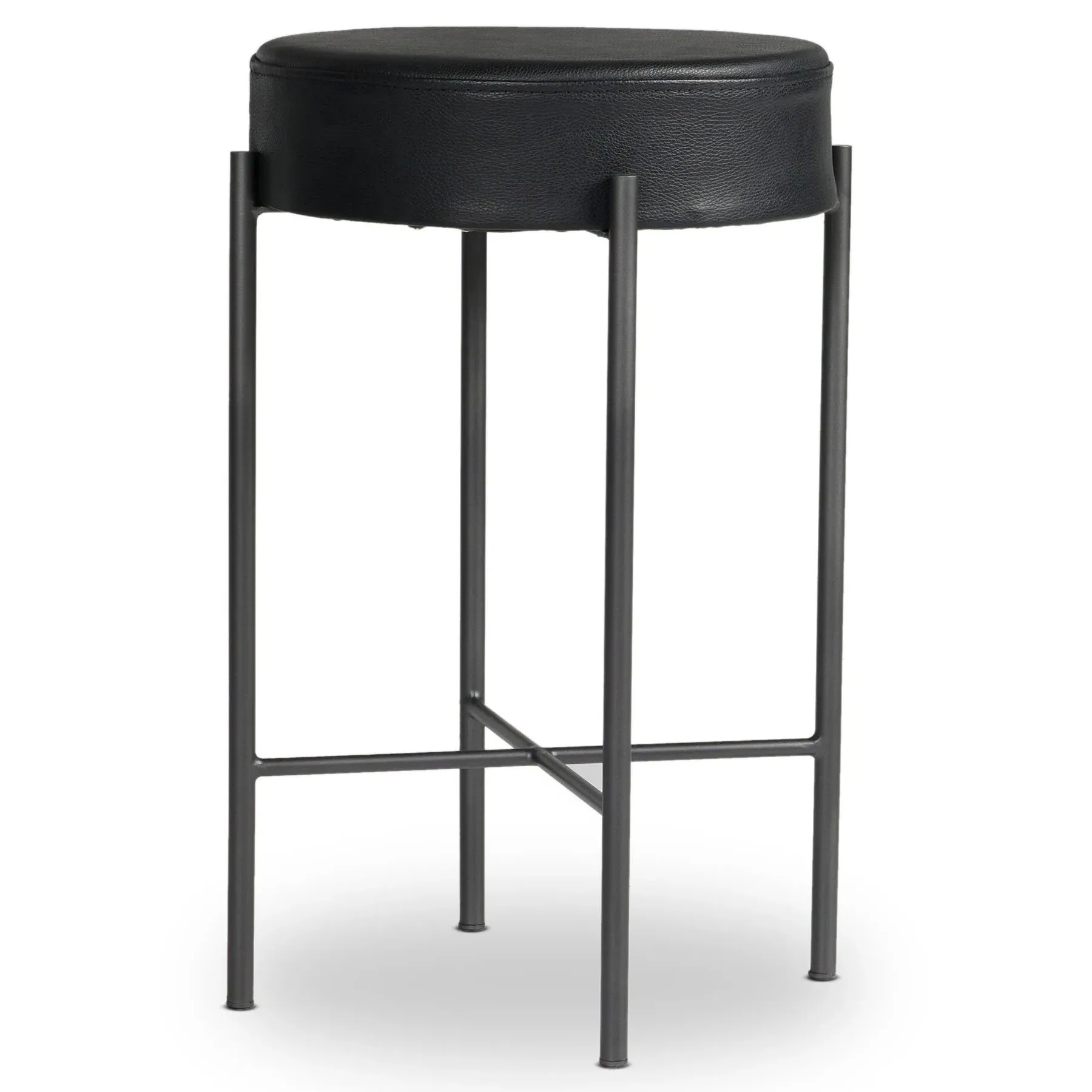 Maynard Counter Stool - Black, Leather