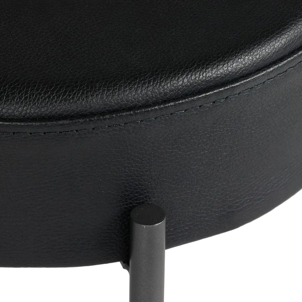 Maynard Counter Stool - Black, Leather