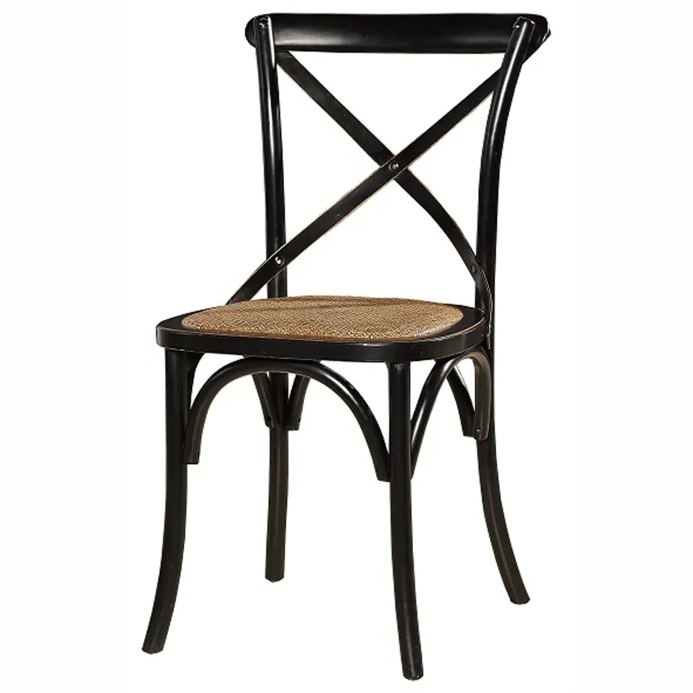 Maze Cross Back Dining Chair - Black, Birch Wood image