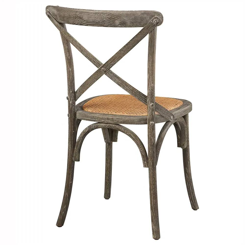 Maze Cross Back Dining Chair - Grey, Oak Wood
