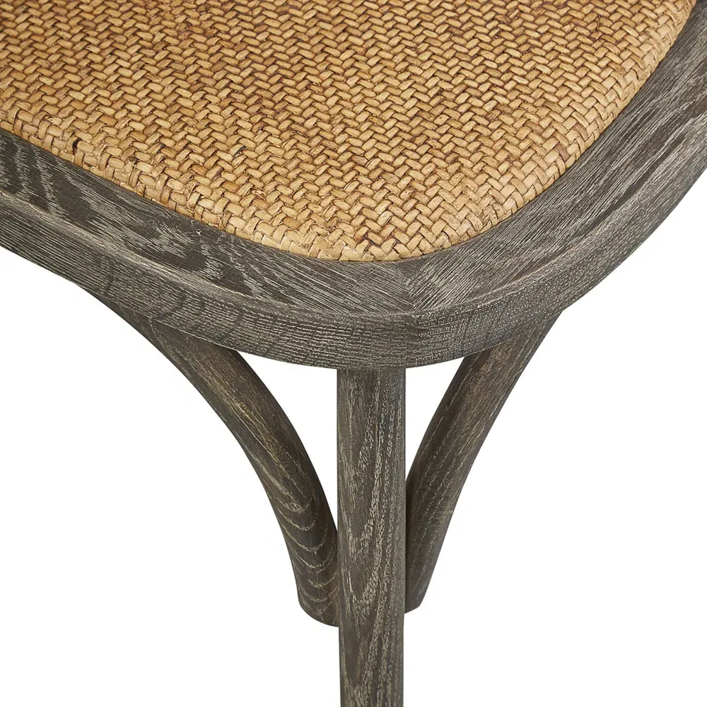 Maze Cross Back Dining Chair - Grey, Oak Wood