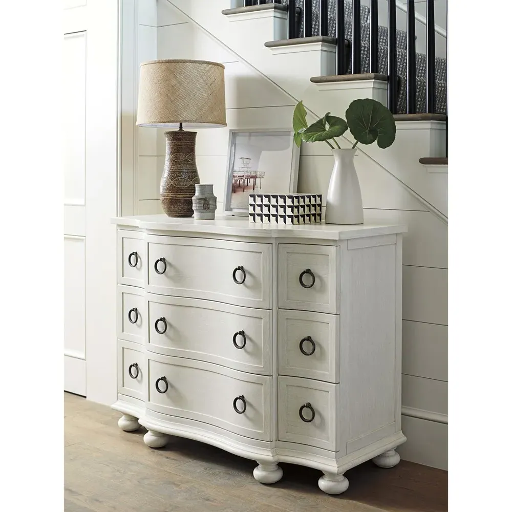 Mc Alister Hall Chest - White, Mahogany