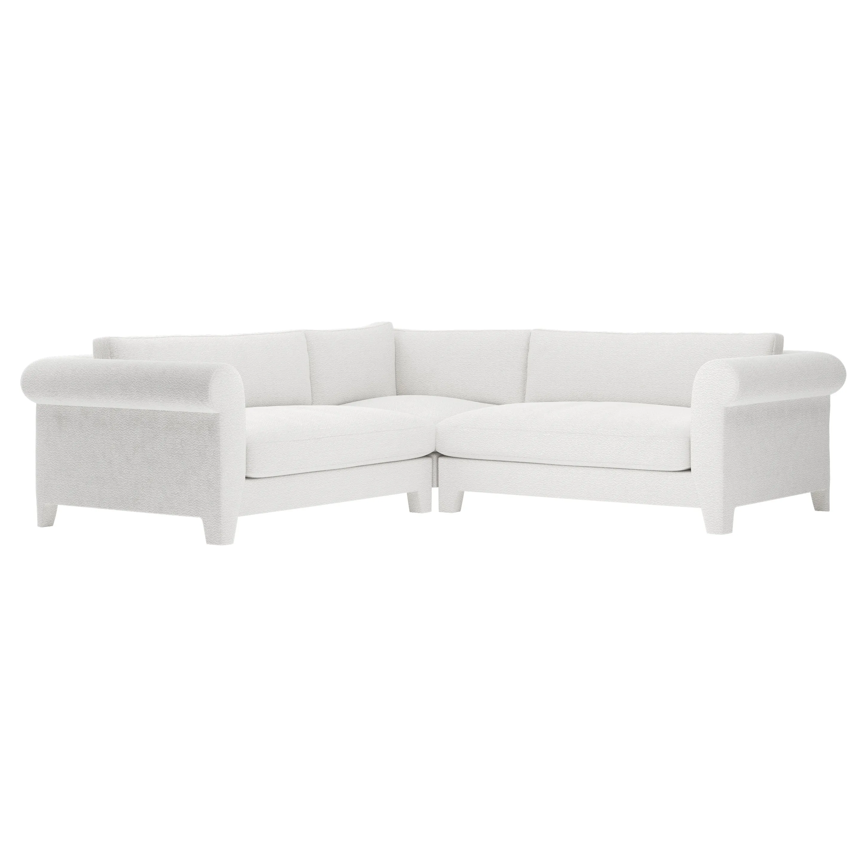 McKinley Corner Sectional Sofa - White Lamb