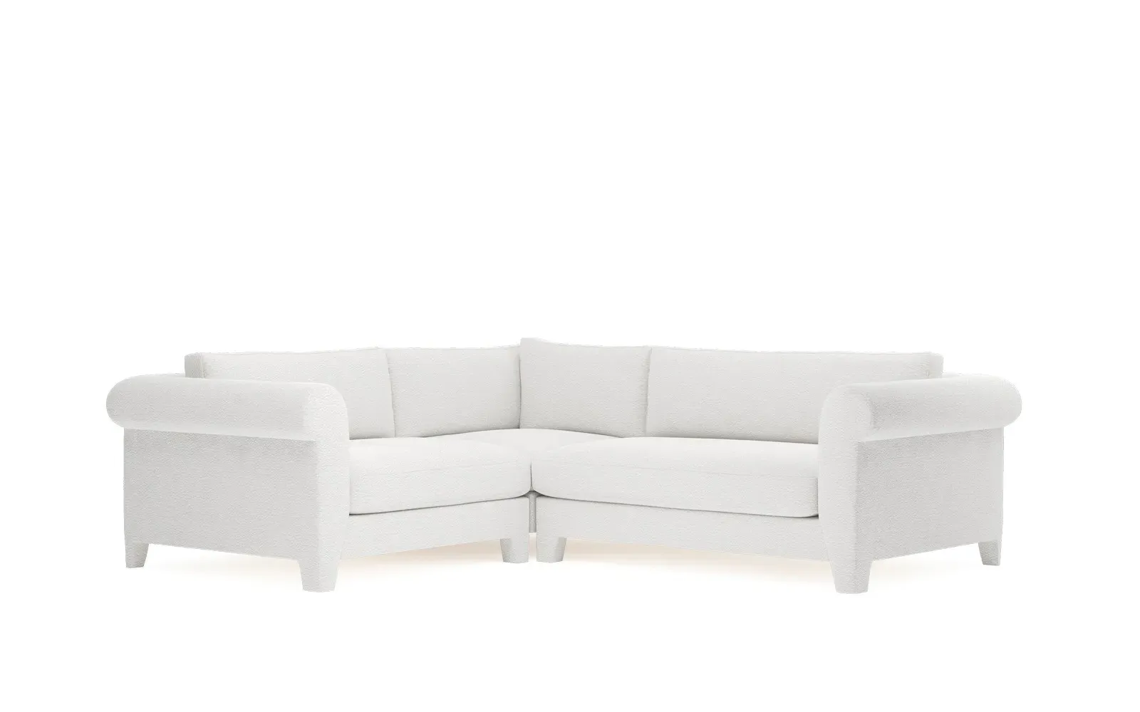 McKinley Left End Corner Sectional Sofa - White Lamb