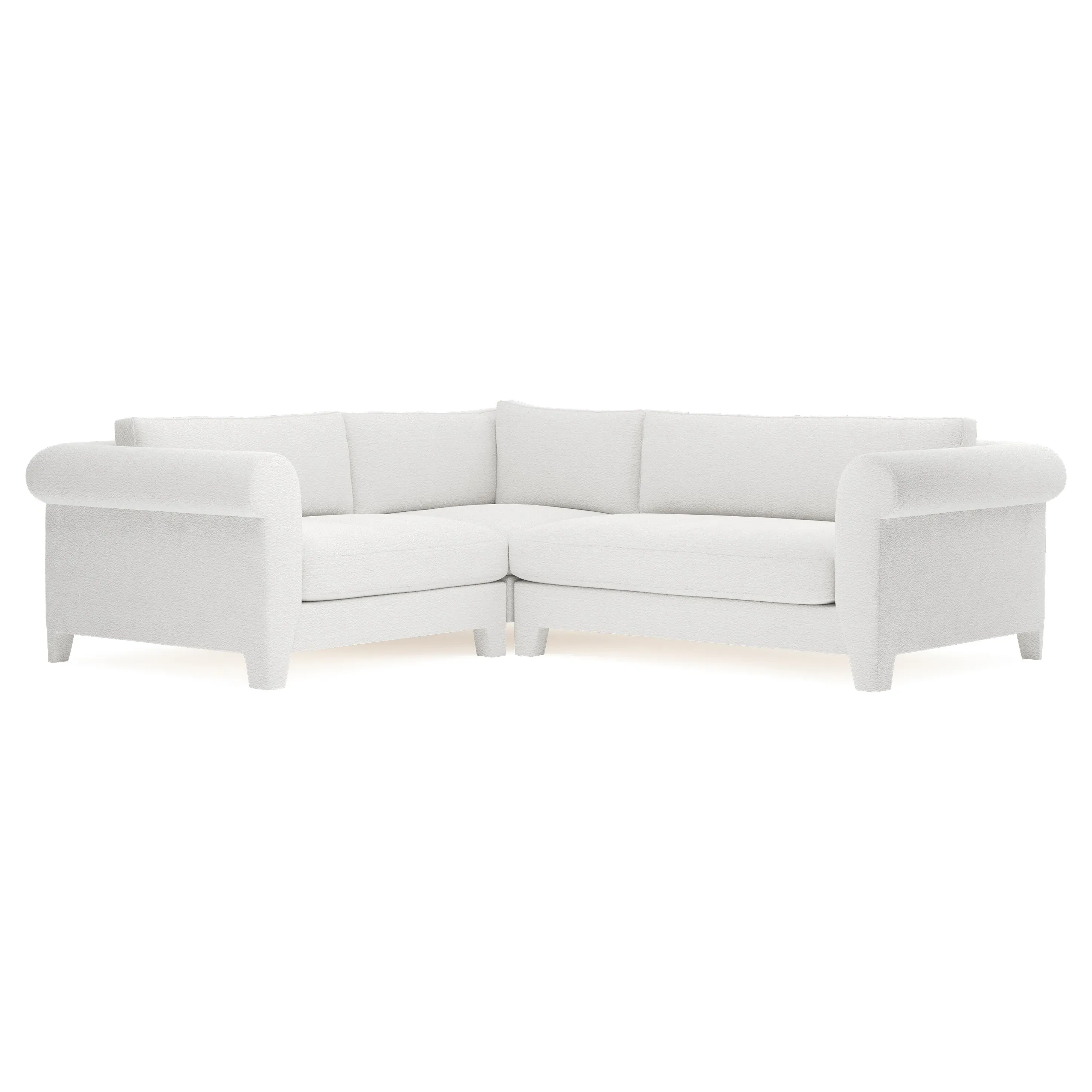 McKinley Left End Corner Sectional Sofa - White Lamb
