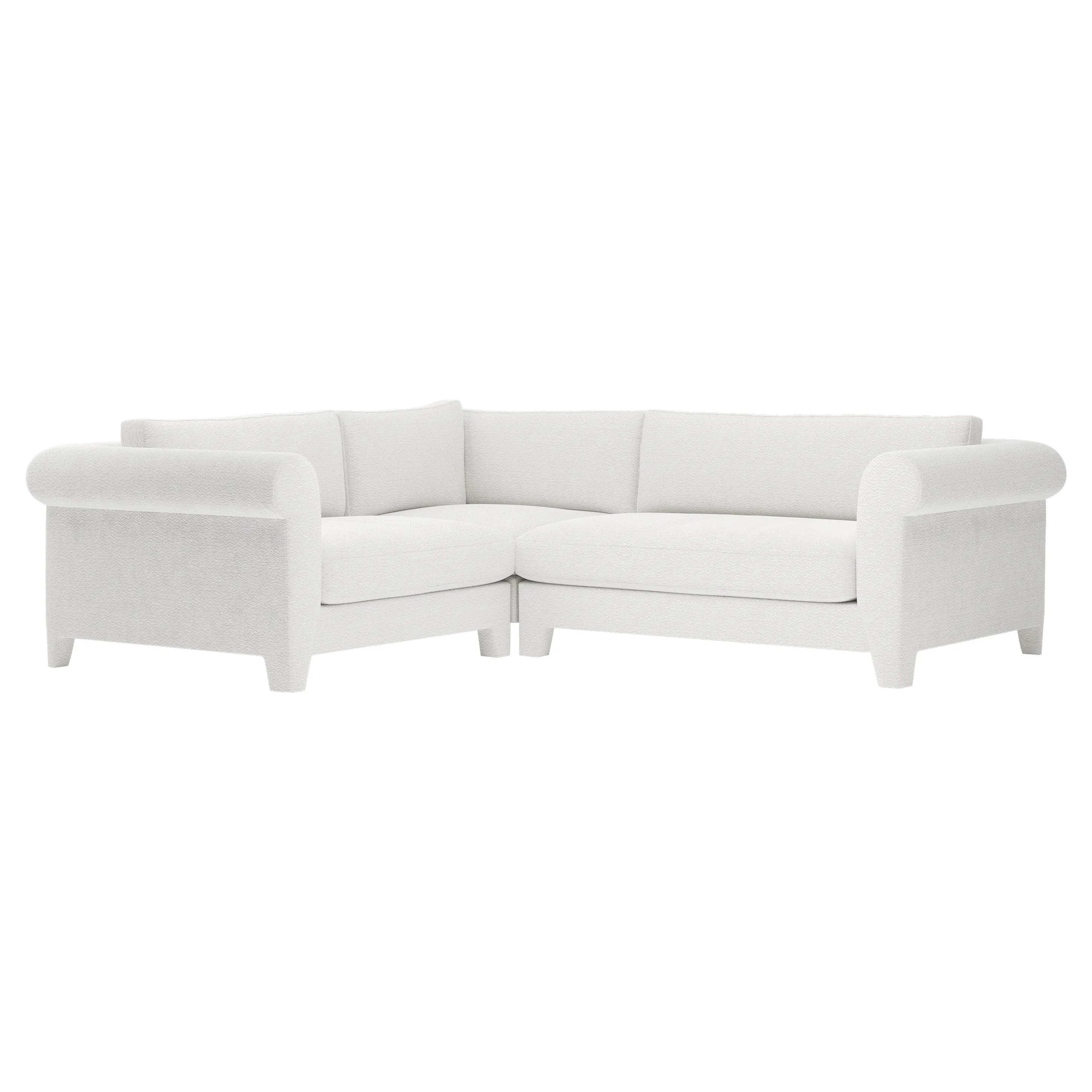 McKinley Right End Corner Sectional Sofa - White Lamb