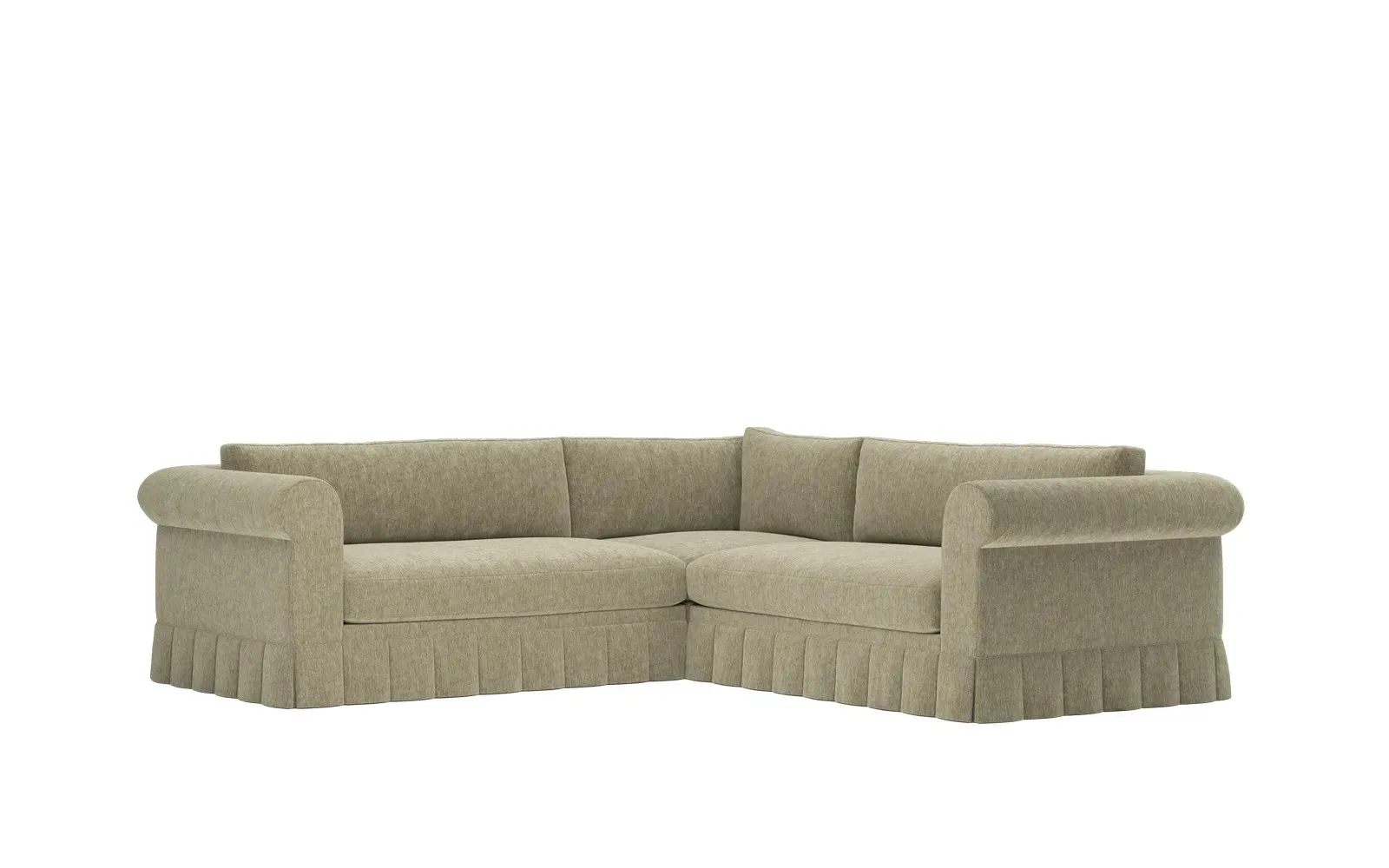 McKinley Skirted Corner Sectional Sofa - Rosemary