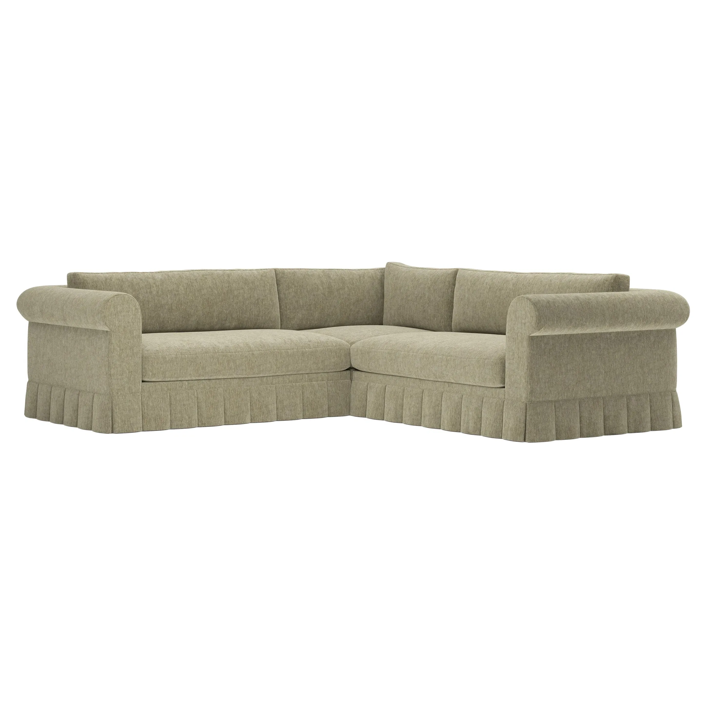 McKinley Skirted Corner Sectional Sofa - Rosemary