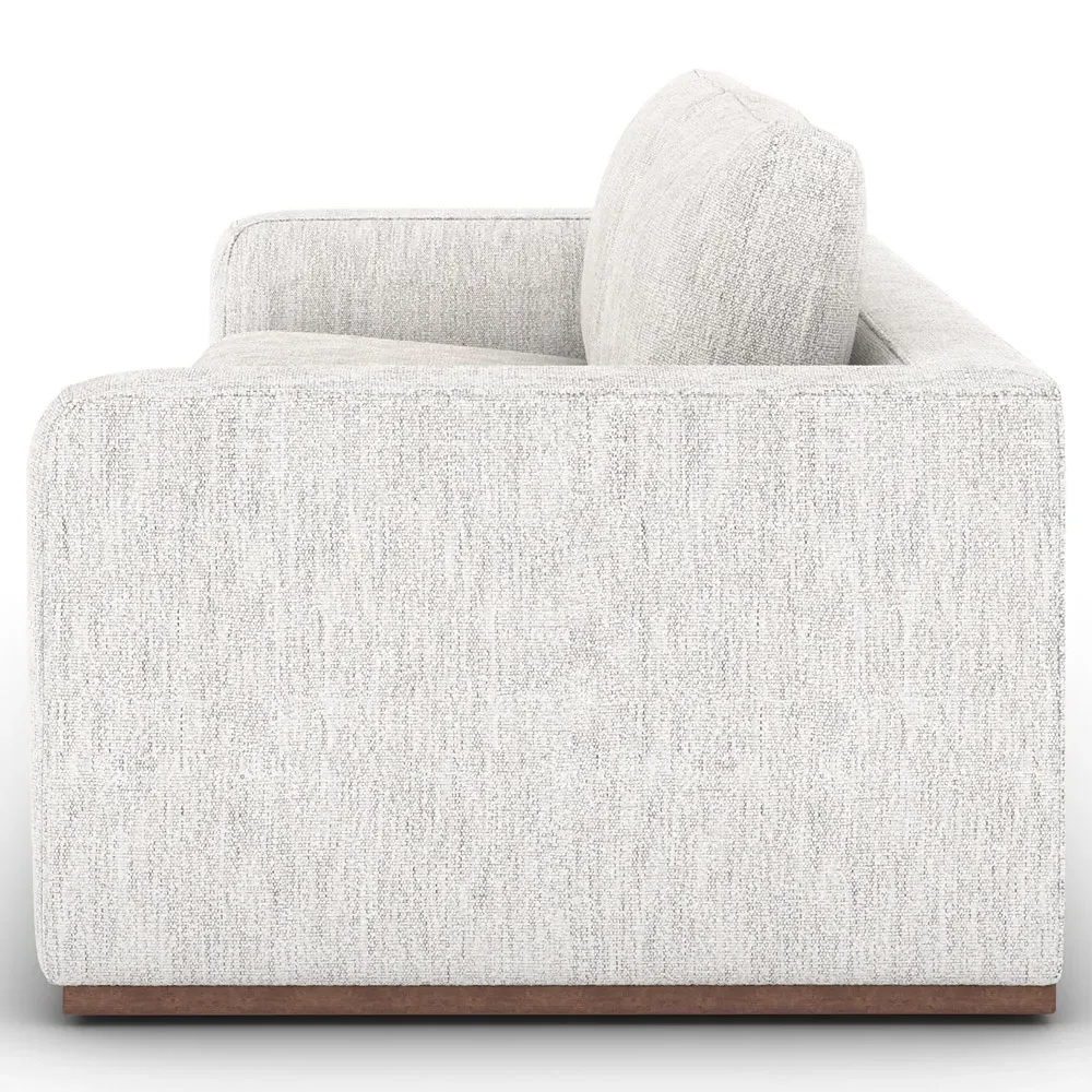Meddie 98" Sofa - Off White, Rosa Morada Wood