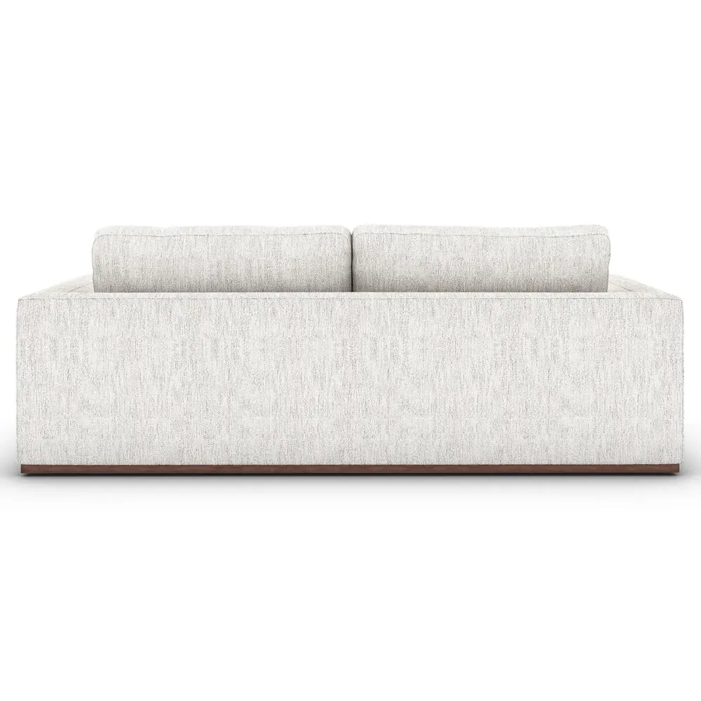 Meddie 98" Sofa - Off White, Rosa Morada Wood