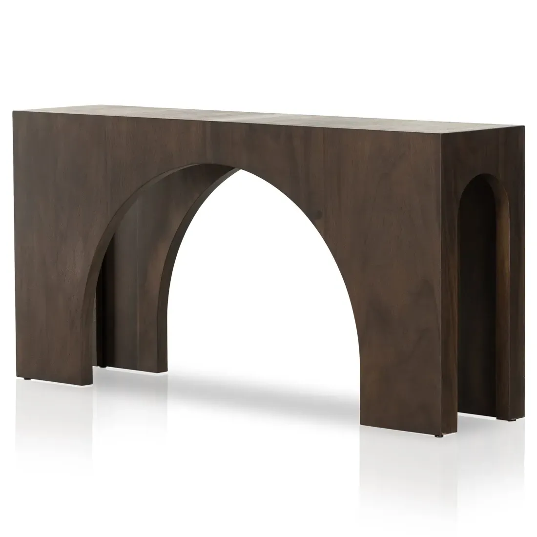 Medina Rectangular Arched Console Table - Brown, Wood