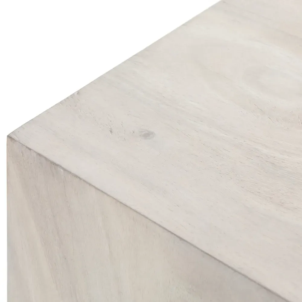 Medina Square Arched End Table - White, Wood