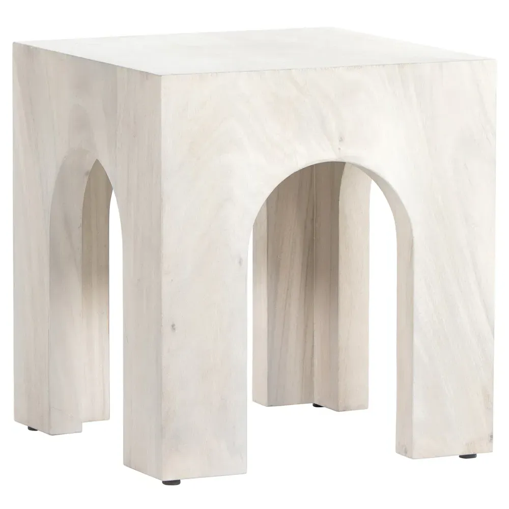 Medina Square Arched End Table - White, Wood image