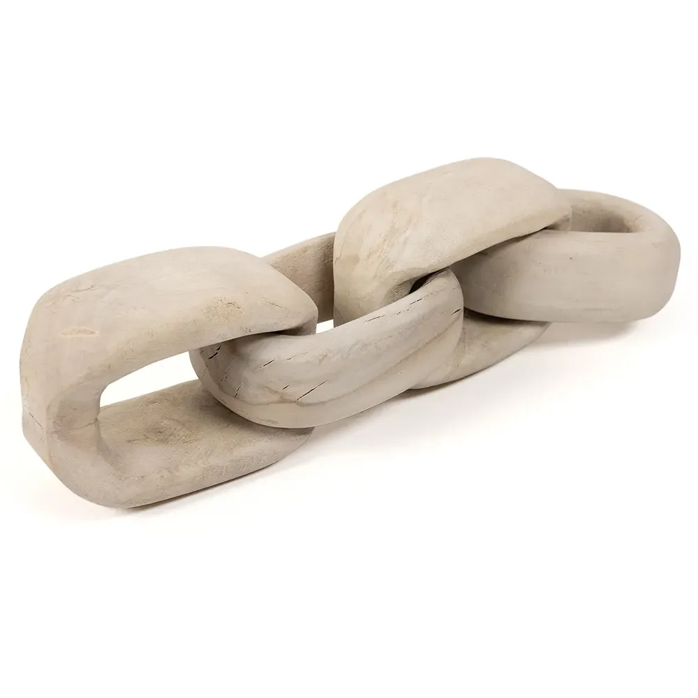 Megan Decorative Chain Sculpture - White, Reclaimed Wood