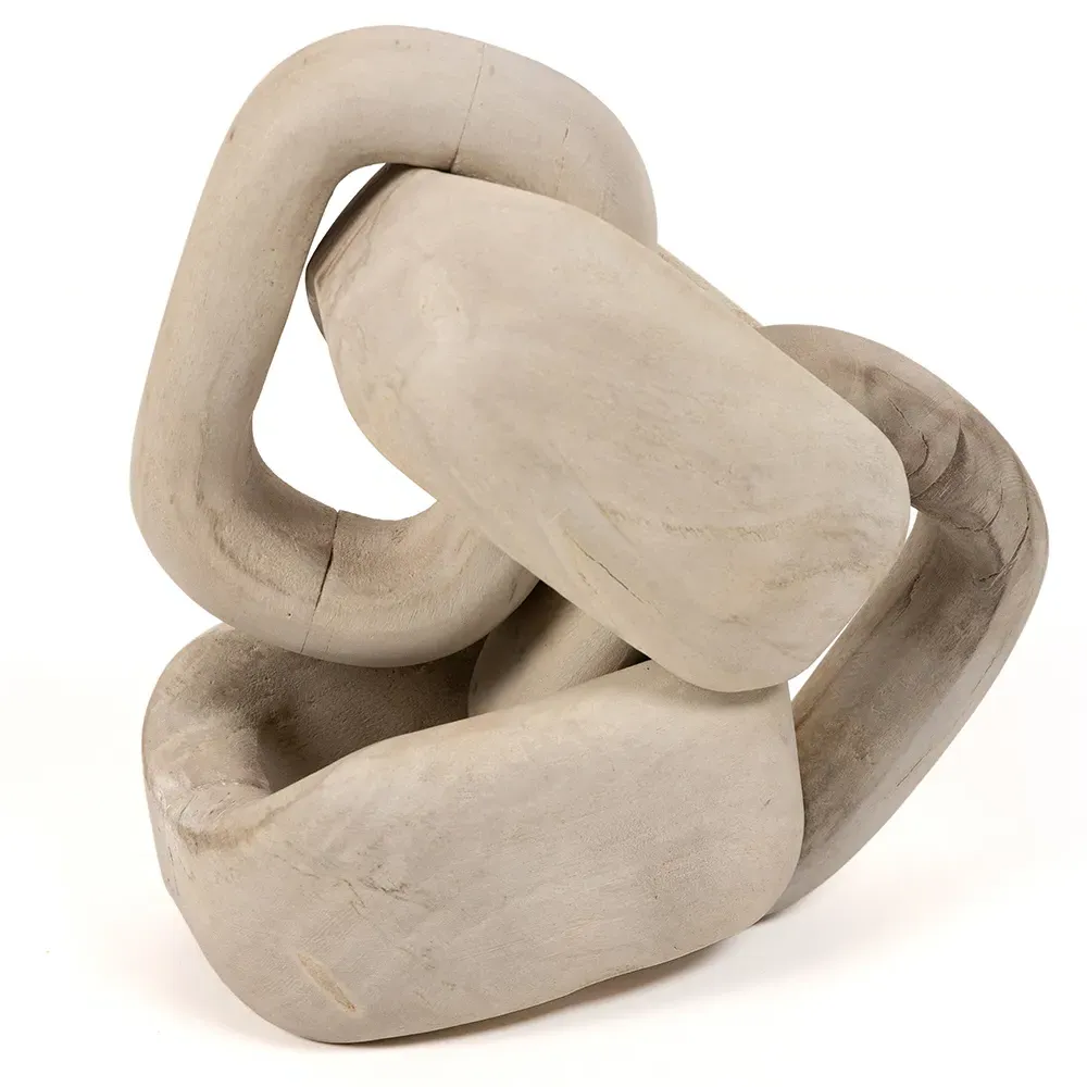 Megan Decorative Chain Sculpture - White, Reclaimed Wood