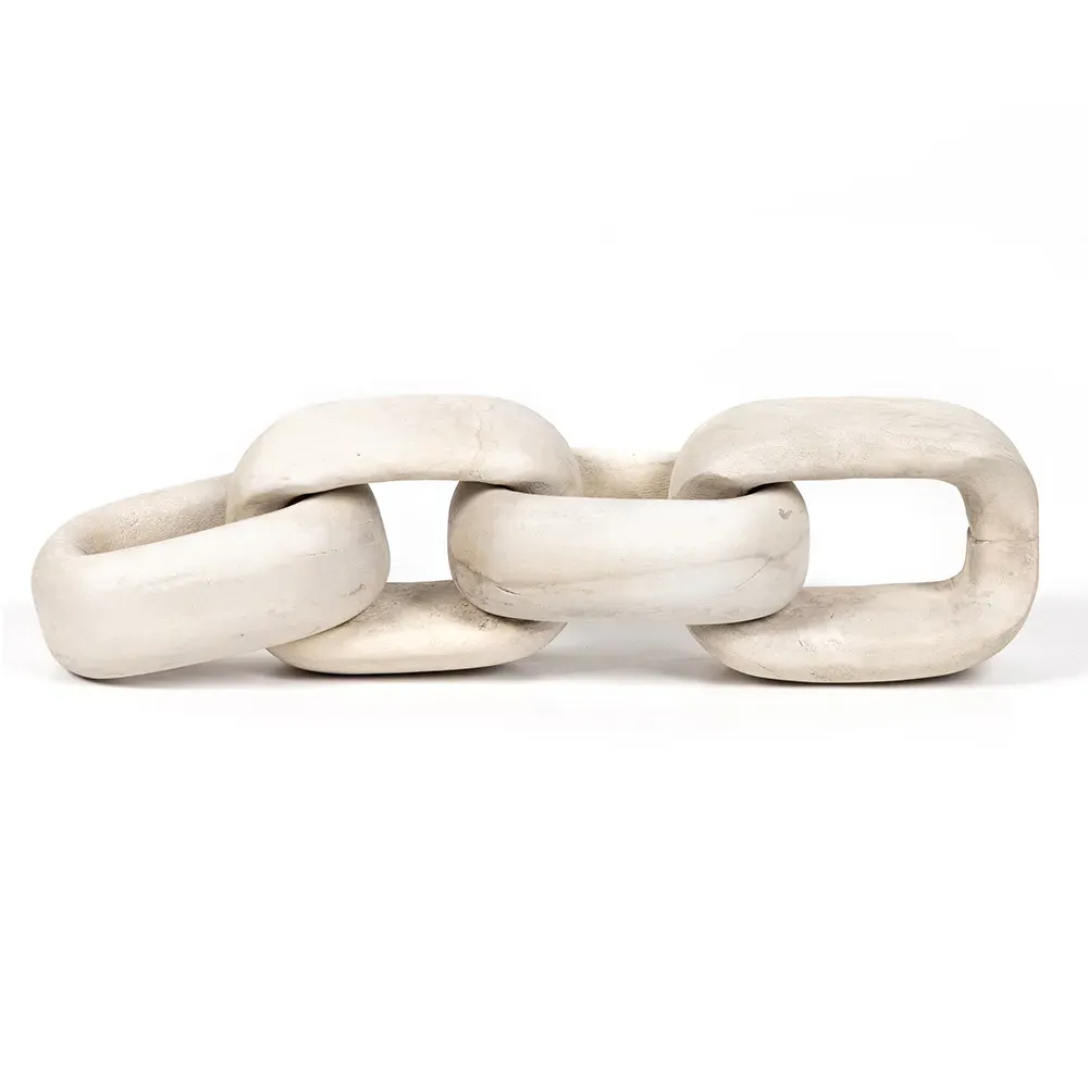 Megan Decorative Chain Sculpture - White, Reclaimed Wood image