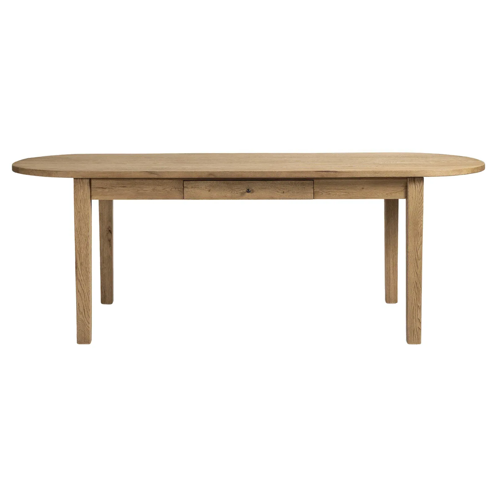 Megan Oval Dining Table with Drawers - Worn Oak image