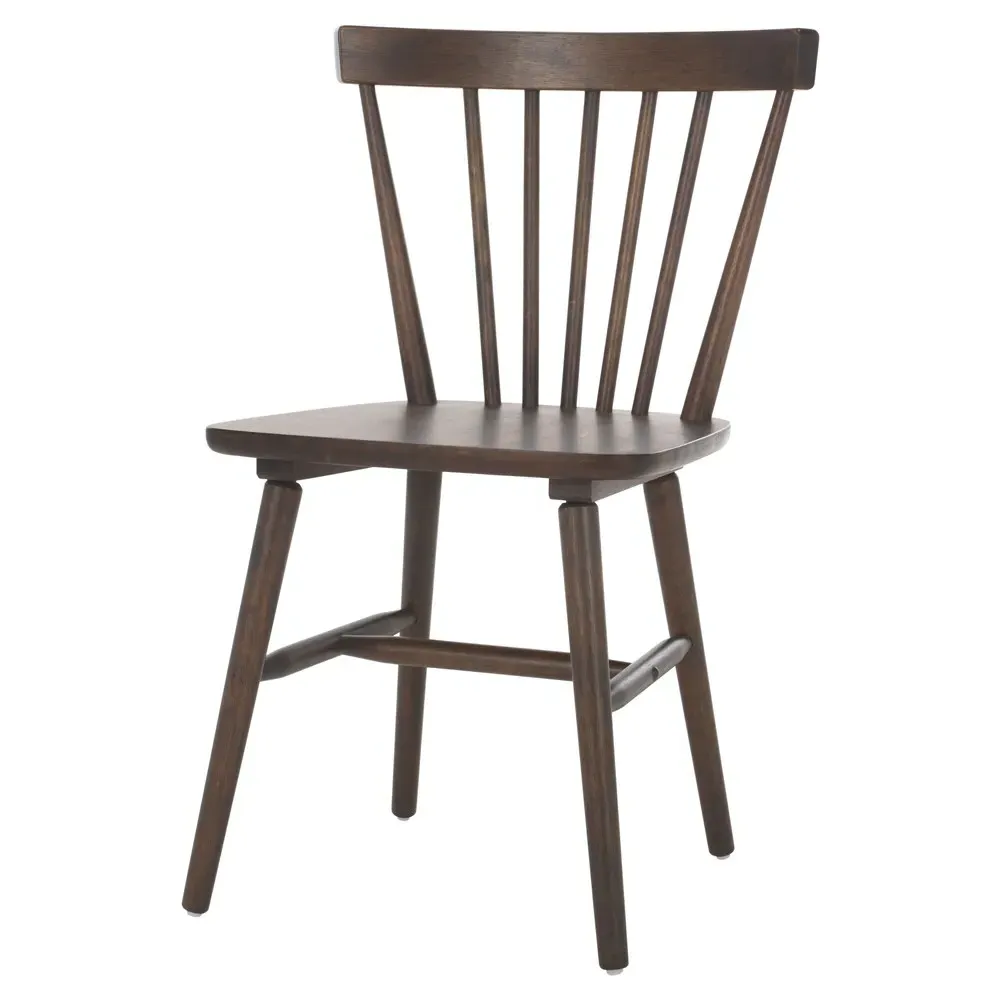 Megan Spindle Dining Chair Set of 2 - Dark Brown, Rubberwood