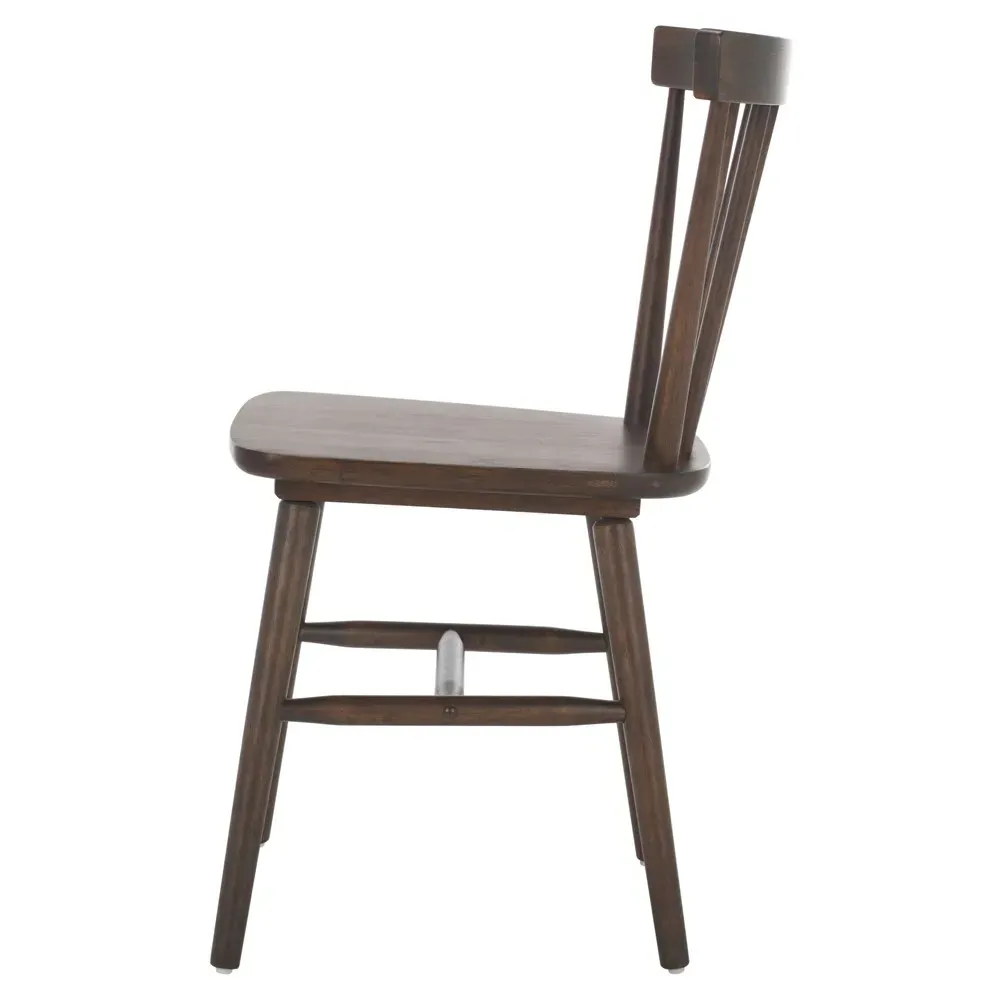 Megan Spindle Dining Chair Set of 2 - Dark Brown, Rubberwood