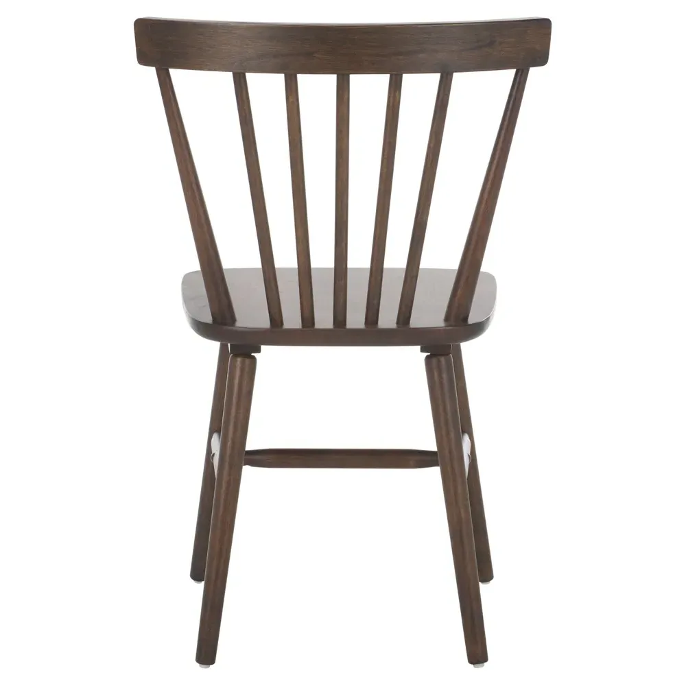 Megan Spindle Dining Chair Set of 2 - Dark Brown, Rubberwood