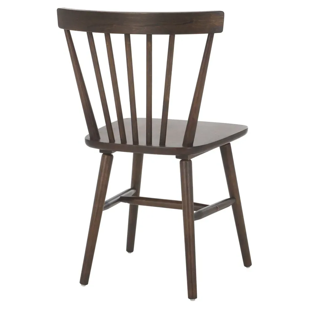 Megan Spindle Dining Chair Set of 2 - Dark Brown, Rubberwood