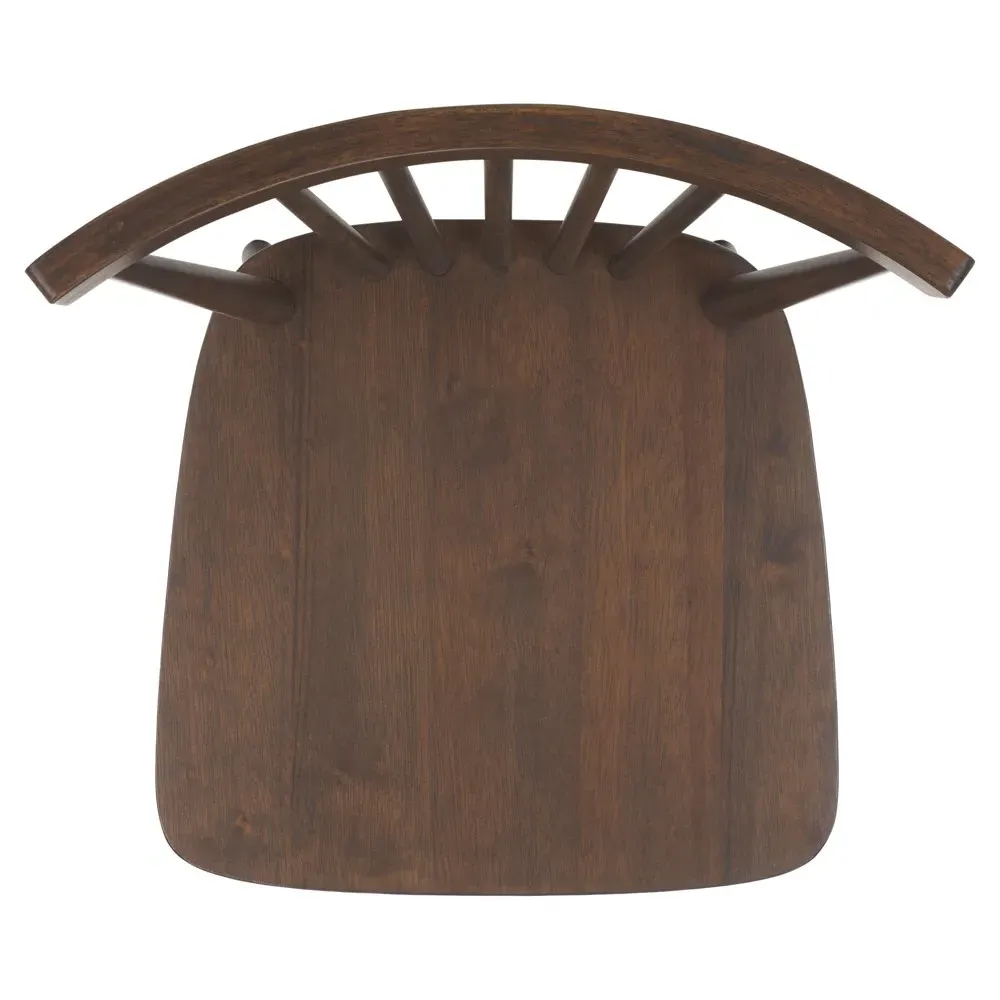 Megan Spindle Dining Chair Set of 2 - Dark Brown, Rubberwood