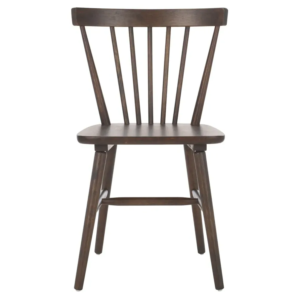 Megan Spindle Dining Chair Set of 2 - Dark Brown, Rubberwood