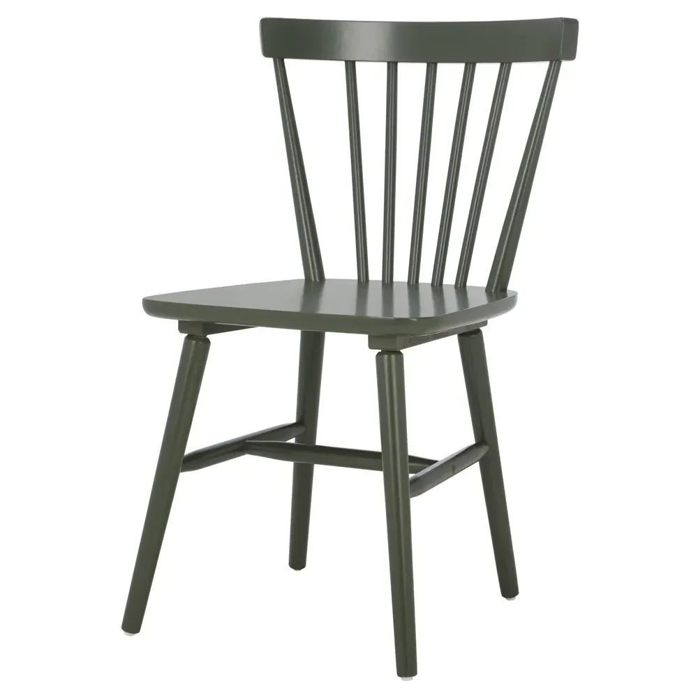 Megan Spindle Dining Chair Set of 2 - Olive Green, Rubberwood