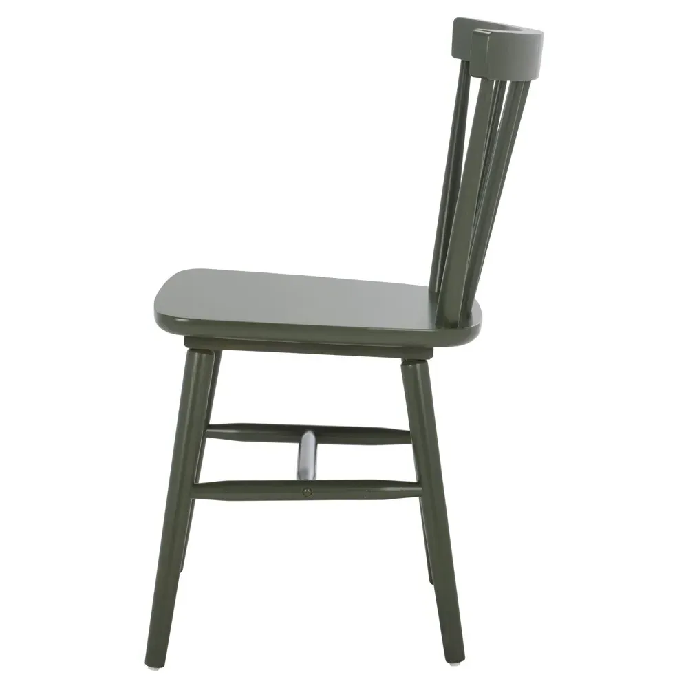 Megan Spindle Dining Chair Set of 2 - Olive Green, Rubberwood