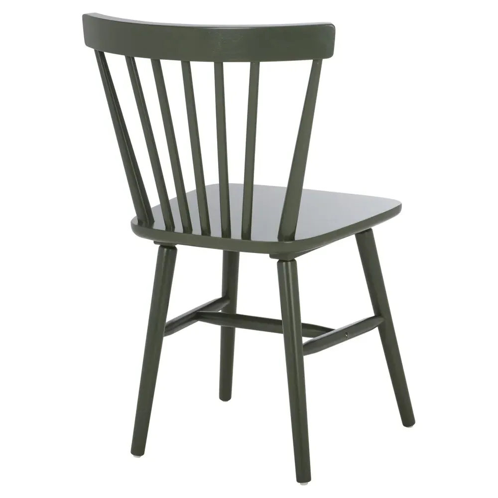 Megan Spindle Dining Chair Set of 2 - Olive Green, Rubberwood