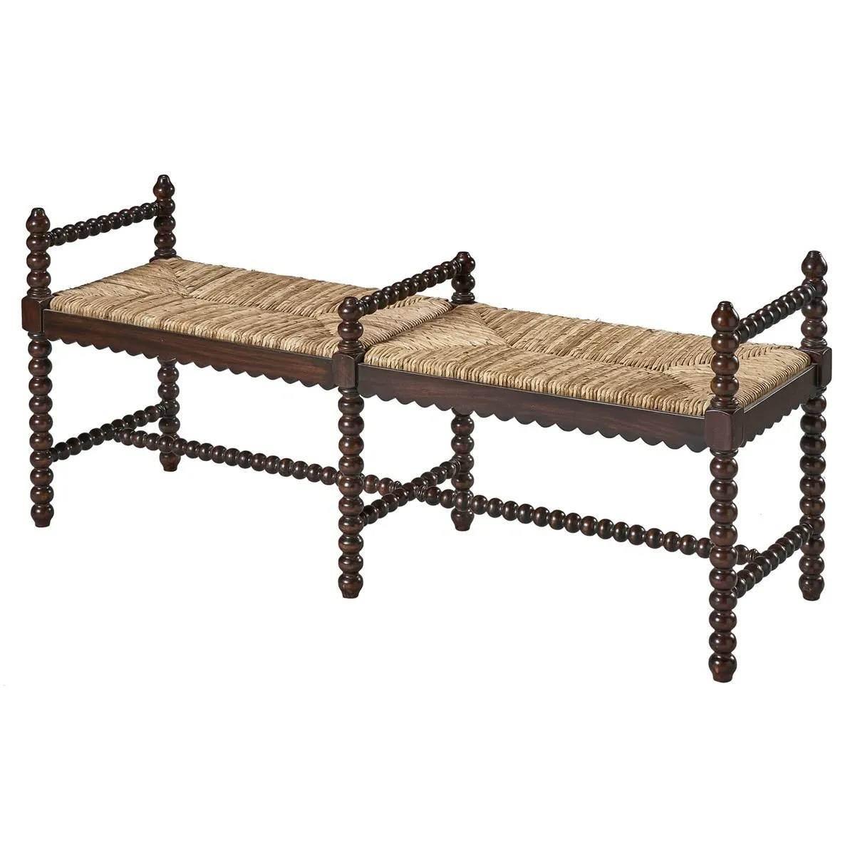 Meilani Long Entryway Bench - Black, Mahogany