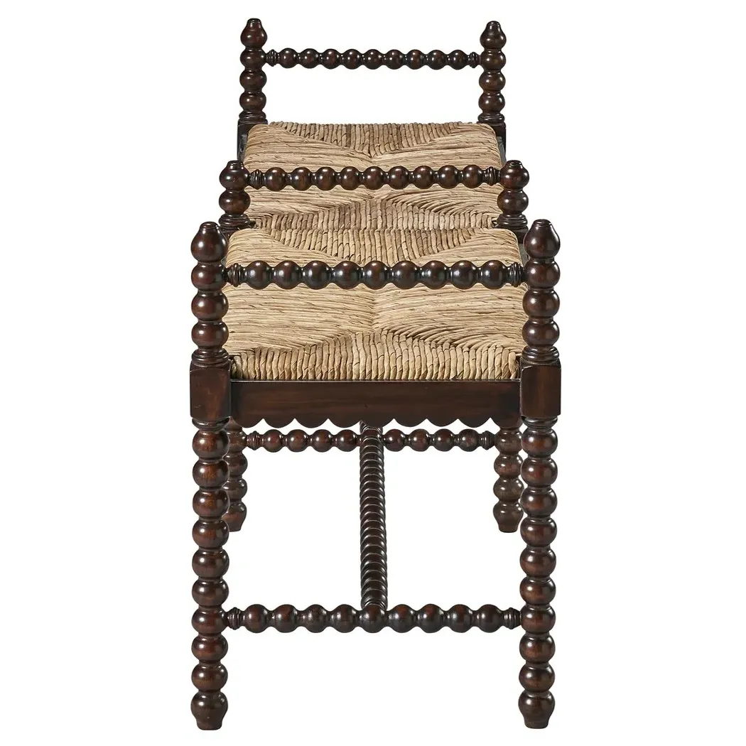 Meilani Long Entryway Bench - Black, Mahogany