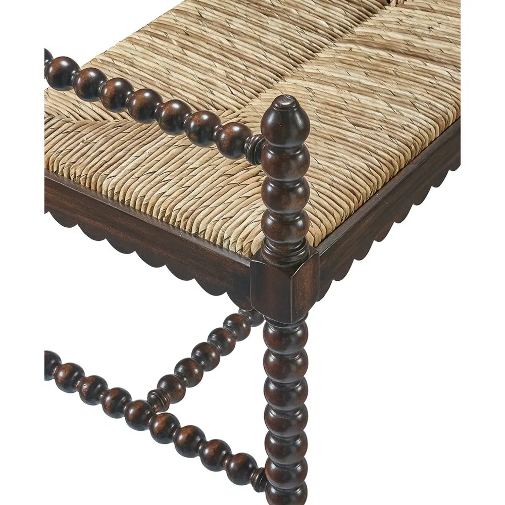 Meilani Long Entryway Bench - Black, Mahogany