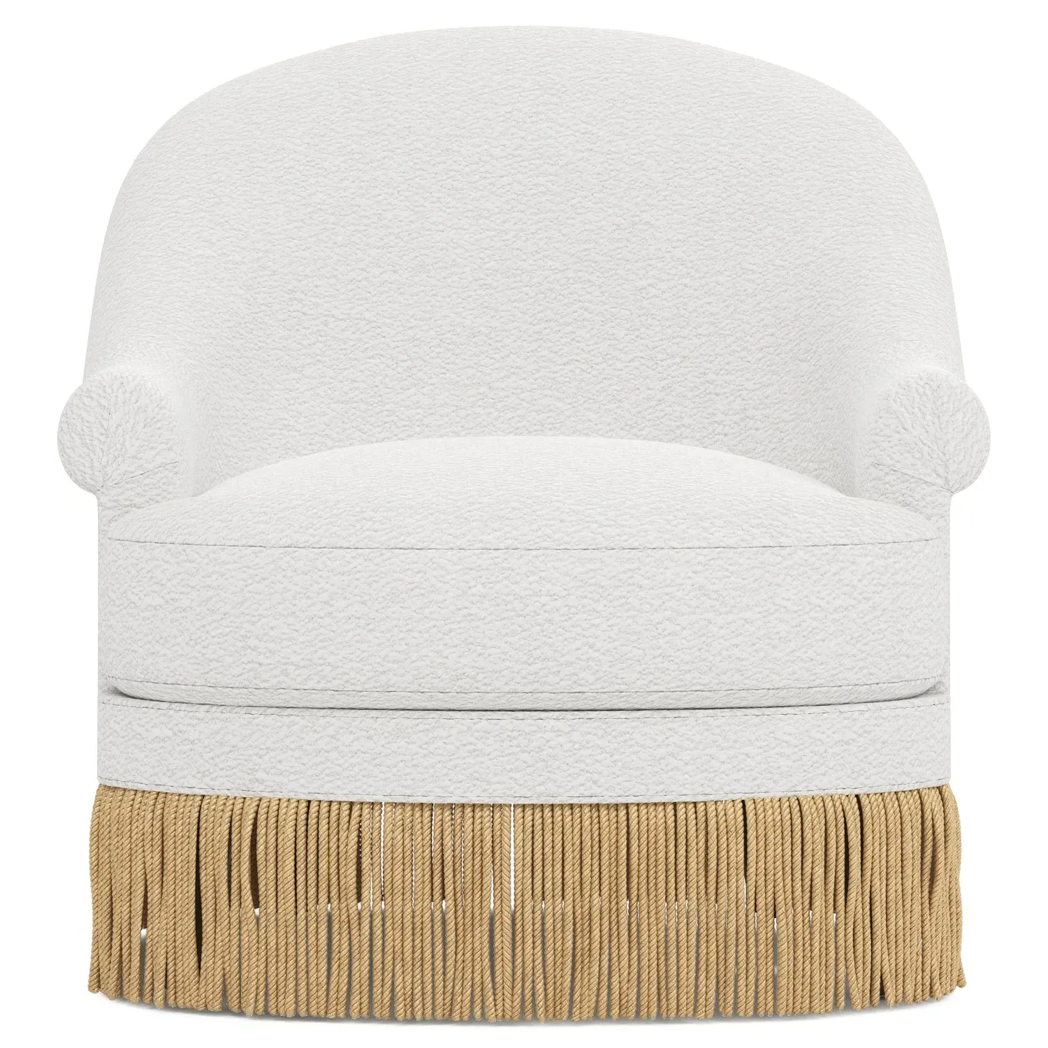 Meilani Swivel Glider Chair - White Lamb