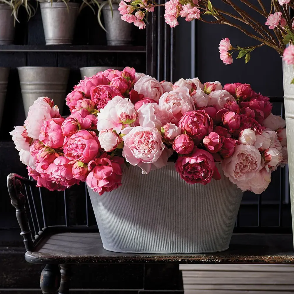 Meira Peony Faux Floral Bundle - Pink